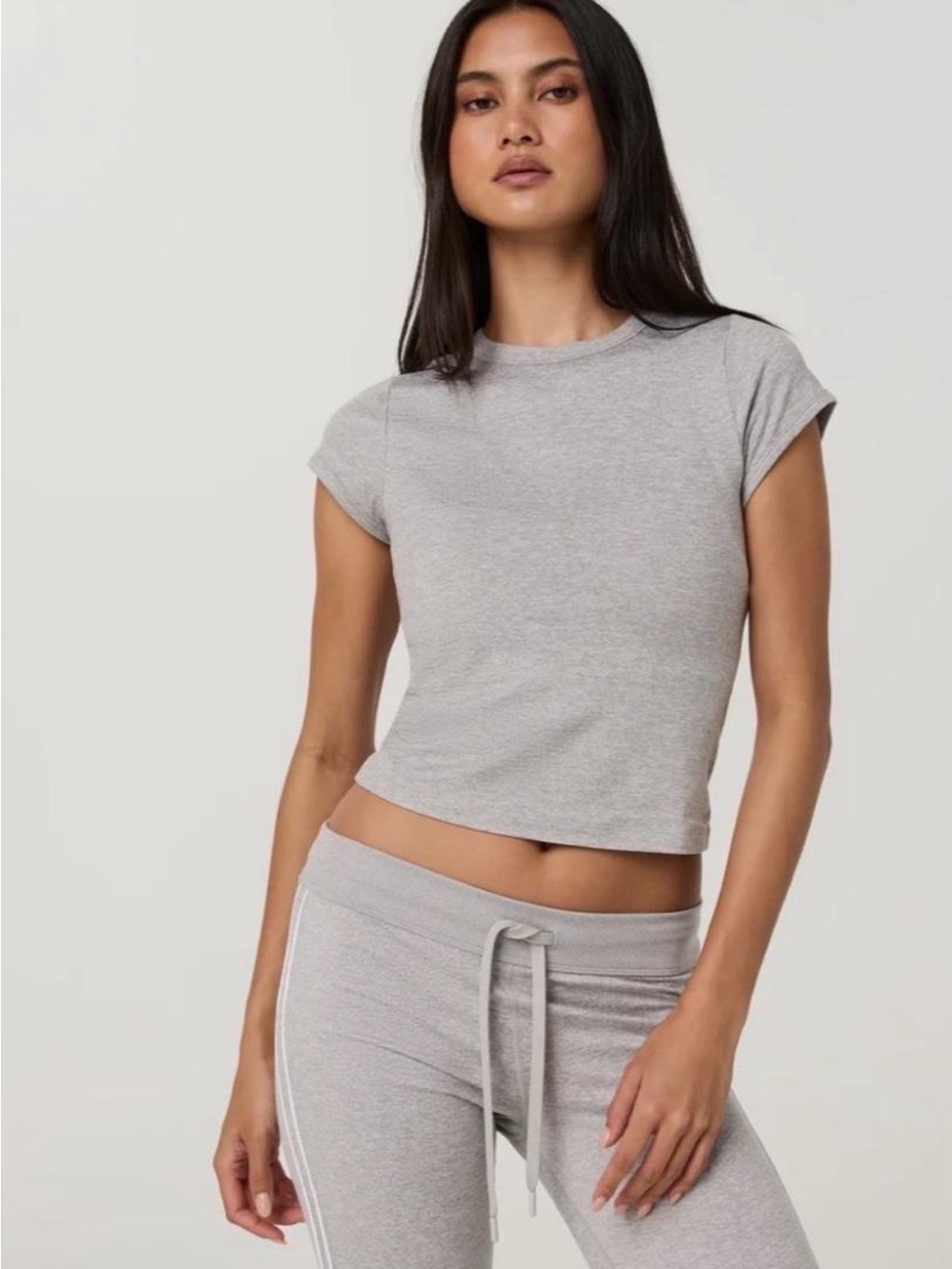 Vuori Halo Baby Tee Gray Short Sleeve Size Small